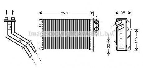 Радиатор отопителя RENAULT SCENIC I (96-) (пр-во) AVA COOLING RT6227 (фото 1)