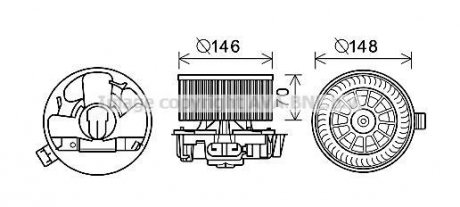 Вентилятор обігрівача салону Renault Clio III AVA COOLING RT8576 (фото 1)