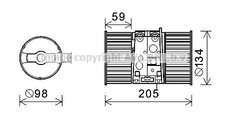 Вентилятор обігрівача салону Renault Megane III AC+ AVA COOLING RT8586 (фото 1)