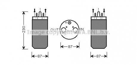 Осушувач кондиціонера Renault Trafic Opel Vivaro 10/06> 1.9d, 2.0-2,5d, 2.0i MT/AT AVA COOLING RTD350 (фото 1)