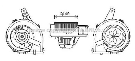 Вентилятор отопителя салона Skoda Fabia 99>07, 07>14, 14>, Rapid 12> AC+/- / VW AVA COOLING ST8044 (фото 1)