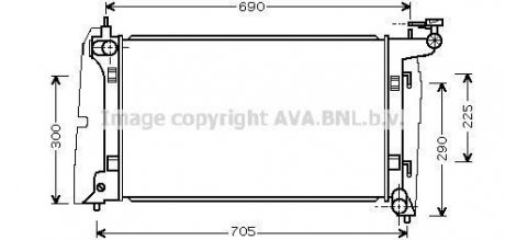 Радіатор охолодження двигуна Toyota Avensis 1,8i AT 03>08 AVA COOLING TO2323 (фото 1)