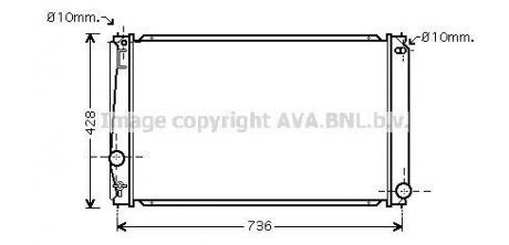 Радіатор охолодження двигуна Toyota Rav4 2,0i 2,5i 08>12, 12> AT AC+/- AVA COOLING TO2419 (фото 1)