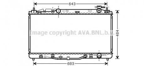 Радіатор охолодження TOYOTA CAMRY (XV4) (07-) 2.4 i (вир-во) AVA COOLING TO2464 (фото 1)