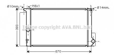 Радиатор охлаждения двигателя AVA COOLING TOA2397 (фото 1)