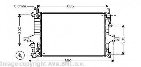 Радіатор охолодження двигуна V70 ALL 00-07/S80 20/4/9 AVA COOLING VO2115 (фото 1)