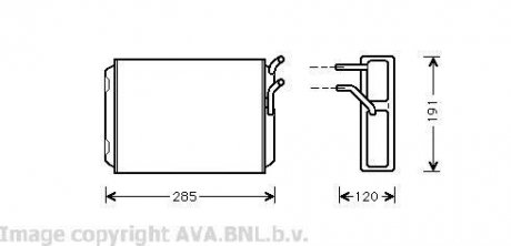 Радіатор обігрівача 740/760/940/960/S90/V90 AVA COOLING VO6096 (фото 1)