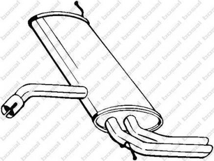 Глушитель, алюм. cталь, задн. часть SEAT LEON (07-) (227-049) BOSAL 227049 (фото 1)