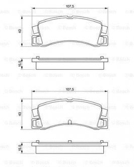 Колодки гальмівні дискові BOSCH 0 986 424 383 (фото 1)