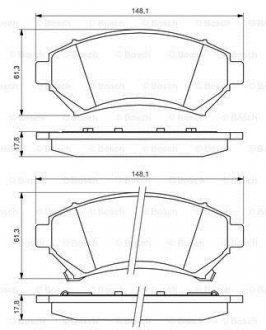 Колодки гальмівні дискові BOSCH 0 986 424 466 (фото 1)