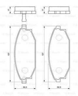 Колодки гальмівні дискові BOSCH 0 986 424 727 (фото 1)