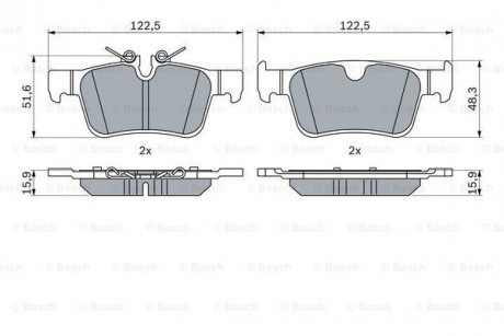 Гальмівні колодки дискові BOSCH 0986424802 (фото 1)