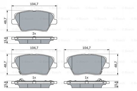 Гальмівні колодки дискові BOSCH 0986424864 (фото 1)