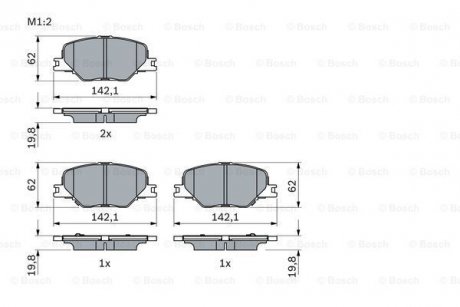 Колодки передние тормозные OPEL INSIGNIA B COUNTRY TOURER BOSCH 0986424868 (фото 1)