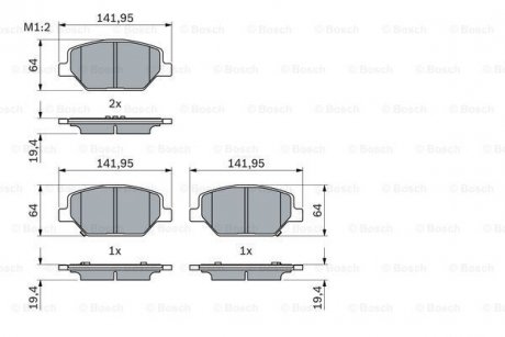 Колодки гальмівні дискові BOSCH 0 986 424 869 (фото 1)