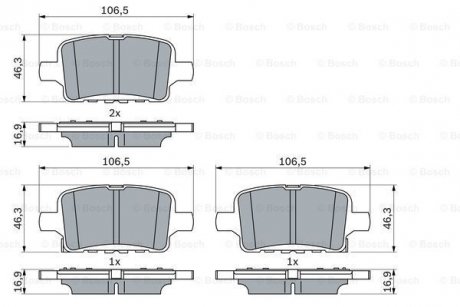 Гальмівні колодки дискові BOSCH 0986424870 (фото 1)