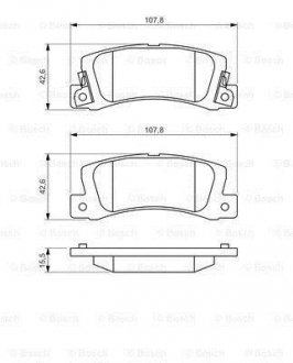 Колодка гальм. диск. TOYOTA CELICA,COROLLA 1.3I,2.0I 16V 91.03- задн. (вир-во) BOSCH 0 986 461 136