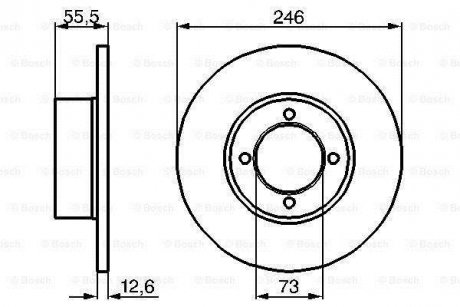 Диск гальмівний (передній) Opel Kadett/Astra F 75-99 (246x12.5) BOSCH 0 986 478 082 (фото 1)