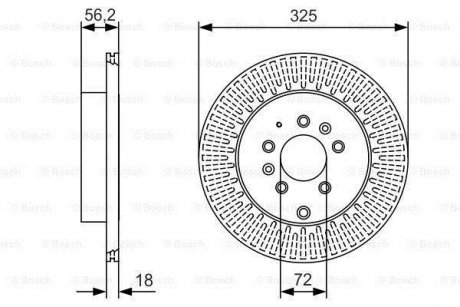 Диск гальмівний (задній) Mazda CX-7 09-/CX-9 06- (325x18) BOSCH 0986479C30 (фото 1)