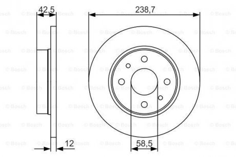 Диск гальмівний BOSCH 0 986 479 R61 (фото 1)