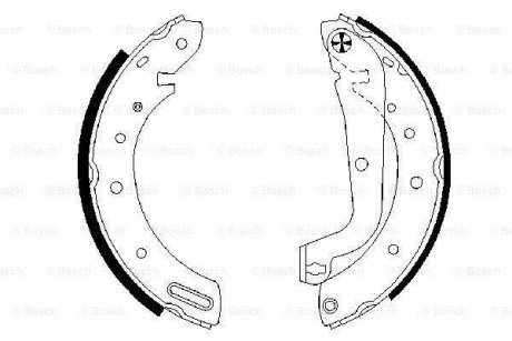 Колодки гальмівні (задние) Ford Maverick/Nissan Serena/Terrano 93-07 (барабанные) (254x57) BOSCH 0986487583 (фото 1)