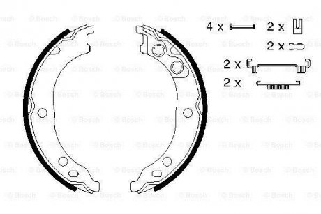 Колодки гальмівні барабанні BOSCH 0 986 487 712 (фото 1)