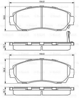 Колодка гальм. диск. HONDA CR-V VIII 2.0-2.2 07 - передн. (вир-во) BOSCH 0 986 494 308 (фото 1)