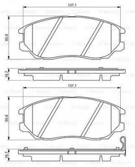 Колодки гальмівні дискові BOSCH 0 986 494 347 (фото 1)