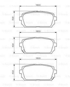 Колодки гальмівні (задние) Kia Carens III 06- BOSCH 0 986 494 400 (фото 1)