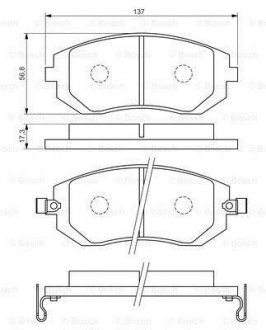 Колодки гальмівні (передні) Subaru Forester/Impreza/Legace V/Outback 10- BOSCH 0 986 494 558 (фото 1)