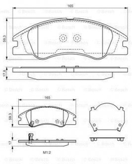 Колодка гальм. диск. KIA CERATO передн. (вир-во) BOSCH 0 986 494 577 (фото 1)