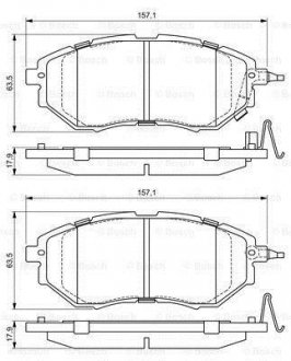 Колодки гальмівні (передние) Subaru Forester 08-/Legacy IV/V 03-14/Outback 03-/Impreza 12- BOSCH 0 986 494 679 (фото 1)