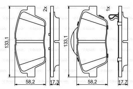 Гальмівні колодки дискові BOSCH 0986494755 (фото 1)