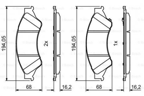 Колодки гальмівні дискові BOSCH 0986494791 (фото 1)