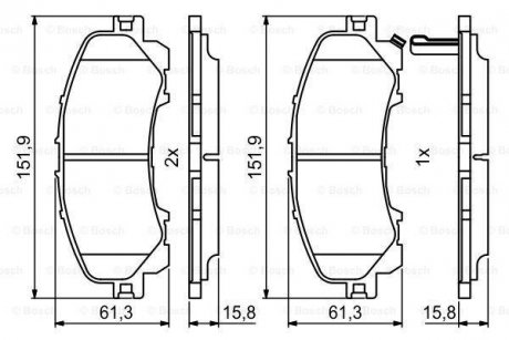 Колодки гальмівні дискові BOSCH 0986494821 (фото 1)