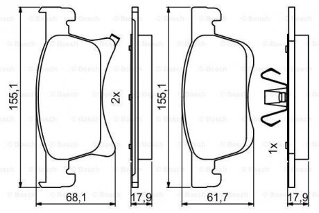 Гальмівні колодки дискові BOSCH 0986494823 (фото 1)