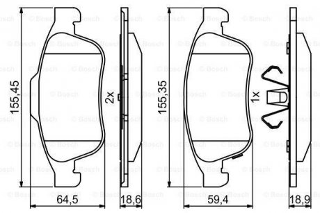 Тормозные колодки BOSCH 0986494826 (фото 1)