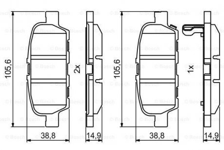 Гальмівні колодки дискові BOSCH 0986494857 (фото 1)