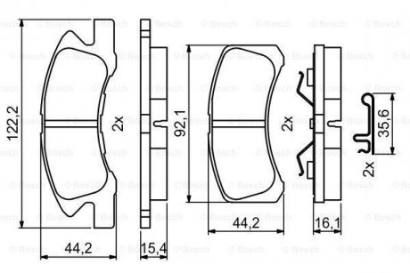 Колодки гальмівні дискові BOSCH 0986494878 (фото 1)