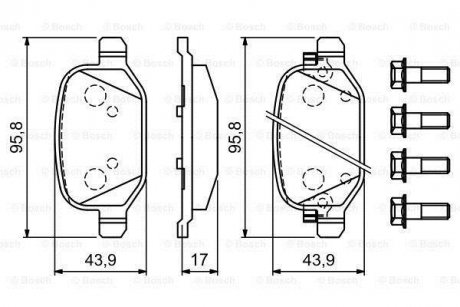 Колодки гальмівні дискові BOSCH 0 986 494 934 (фото 1)