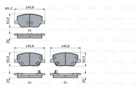 Колодки гальмівні дискові BOSCH 0 986 494 941 (фото 1)