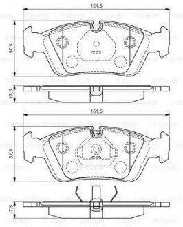 Колодка торм. диск. BMW 3 (E36) передн. (пр-во) BOSCH 0 986 495 060 (фото 1)