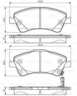 Колодка торм. диск. TOYOTA AURIS, AVENSIS передн. (пр-во) BOSCH 0 986 495 106 (фото 1)