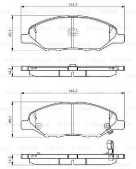 Колодка гальм. диск. NISSAN TIIDA 05 - передн. (вир-во) BOSCH 0 986 495 133 (фото 1)