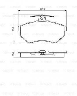 Колодка гальм. диск. VW CADDY II, GOLF IV передн. (вир-во) BOSCH 0 986 495 246 (фото 1)