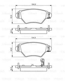 Колодка торм. диск. OPEL ASTRA G задн. (пр-во) BOSCH 0 986 495 250 (фото 1)