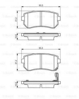 Колодки гальмівні (задні) Hyundai Accent/I20/I30/Ix35/Sonata/Kia Ceed/Rio/Sportage 1.2-3.3 05- BOSCH 0 986 495 354 (фото 1)