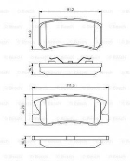 Колодки гальмівні (задние) Mitsubishi Outlander 06-12/Pajero 90-/Peugeot 4007/4008 07- BOSCH 0 986 495 357 (фото 1)