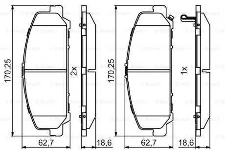 Колодки гальмівні дискові BOSCH 0 986 495 375 (фото 1)