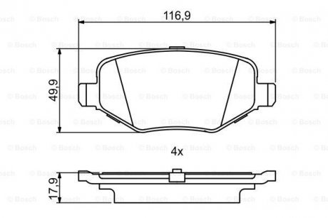 Колодки гальмівні дискові BOSCH 0 986 495 396 (фото 1)